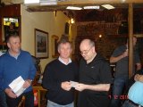Dermot Pendergast collecting a prize on the night